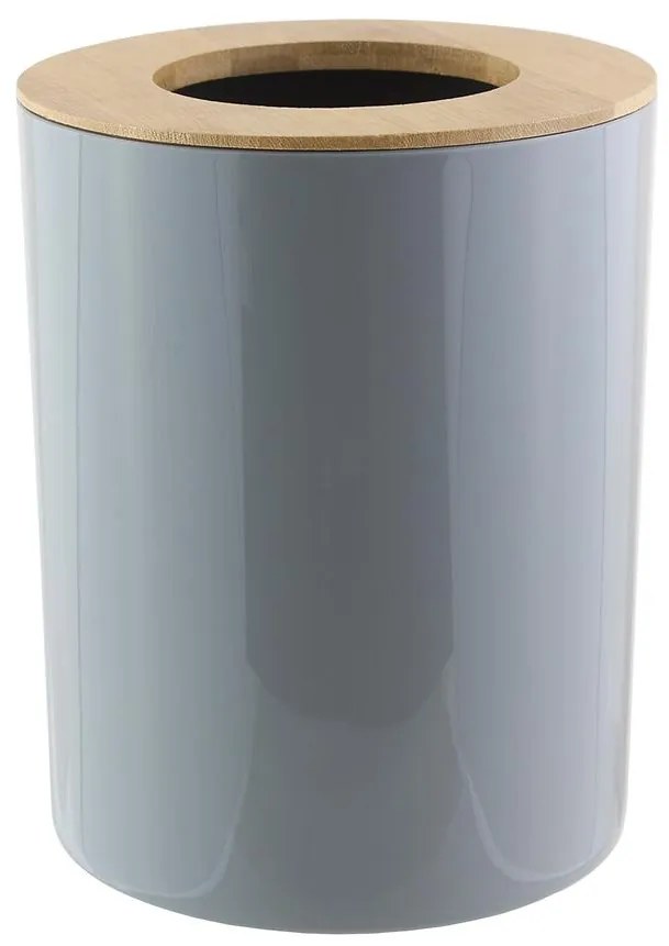 Plastový kôš s bambusovým vekom sivý CP-3298 06