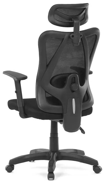 Kancelárska ergonomická stolička MANET — sieťovina / látka, čierna