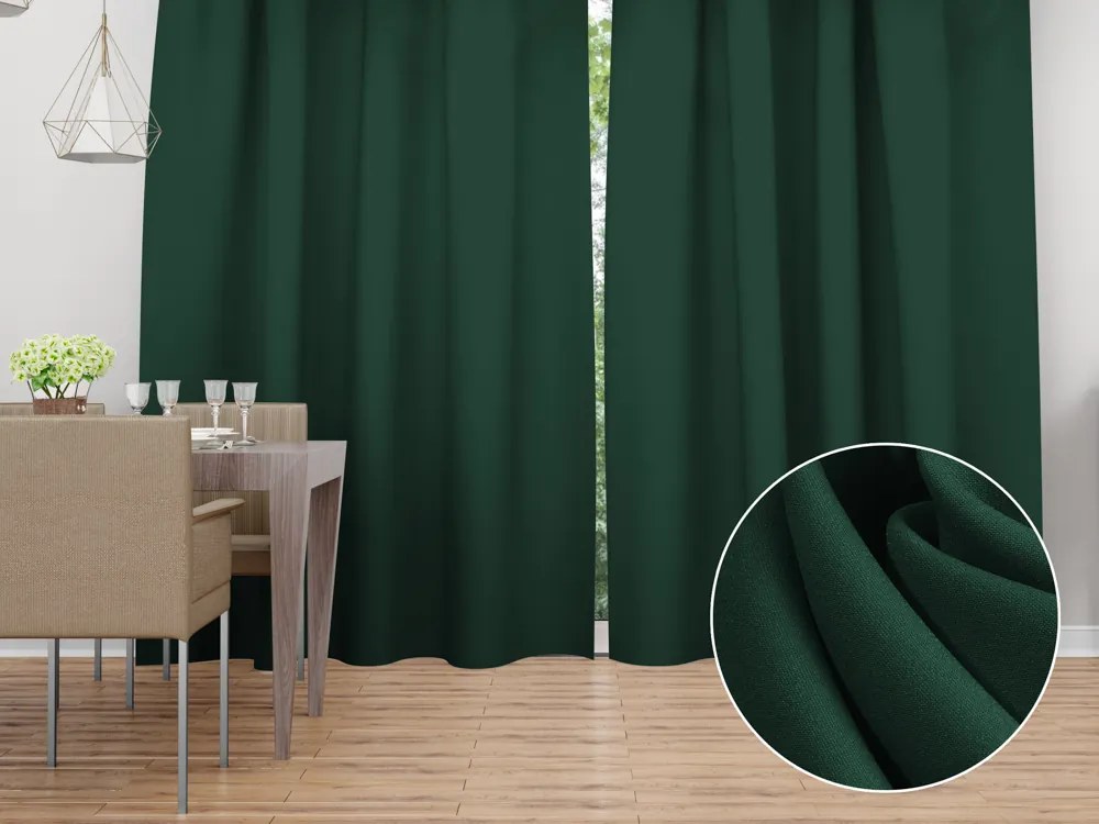 Biante Dekoračný záves Rongo RG-086 Fľaškovo zelený 140x240 cm