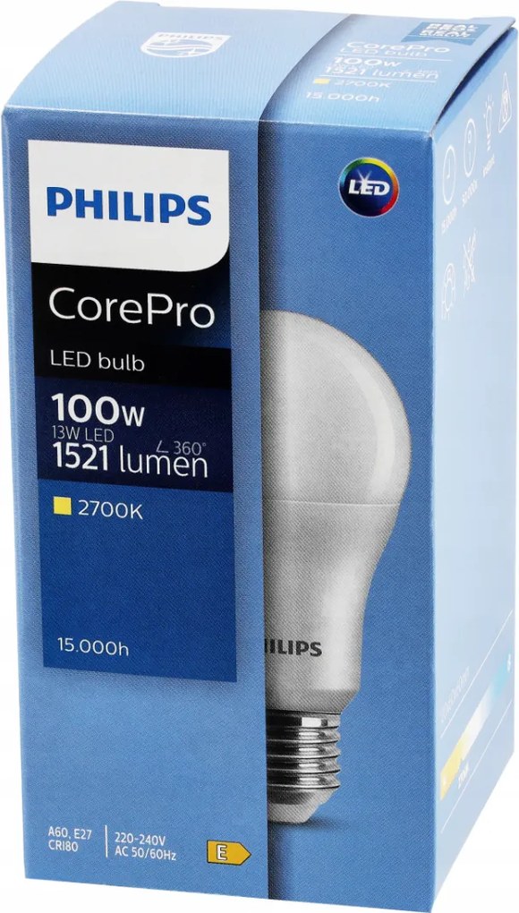 LED žiarovka Philips E27 - 13W - 1521 lm - teplá biela - CorePro Premium A60