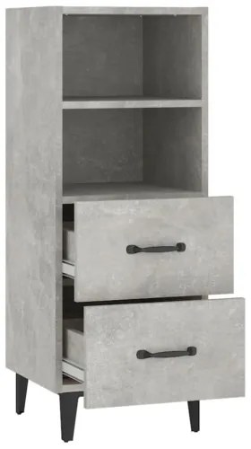 vidaXL Komoda betónovo sivá 34,5x34x90 cm spracované drevo-