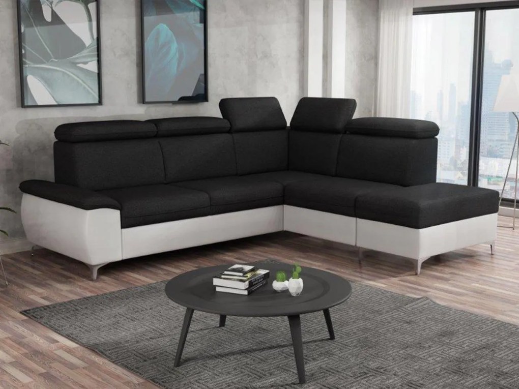 Rohová sedačka Chester C, Dostupné poťahy: ekokoža Soft 017 + Malmo New 96, Strana: ľavá