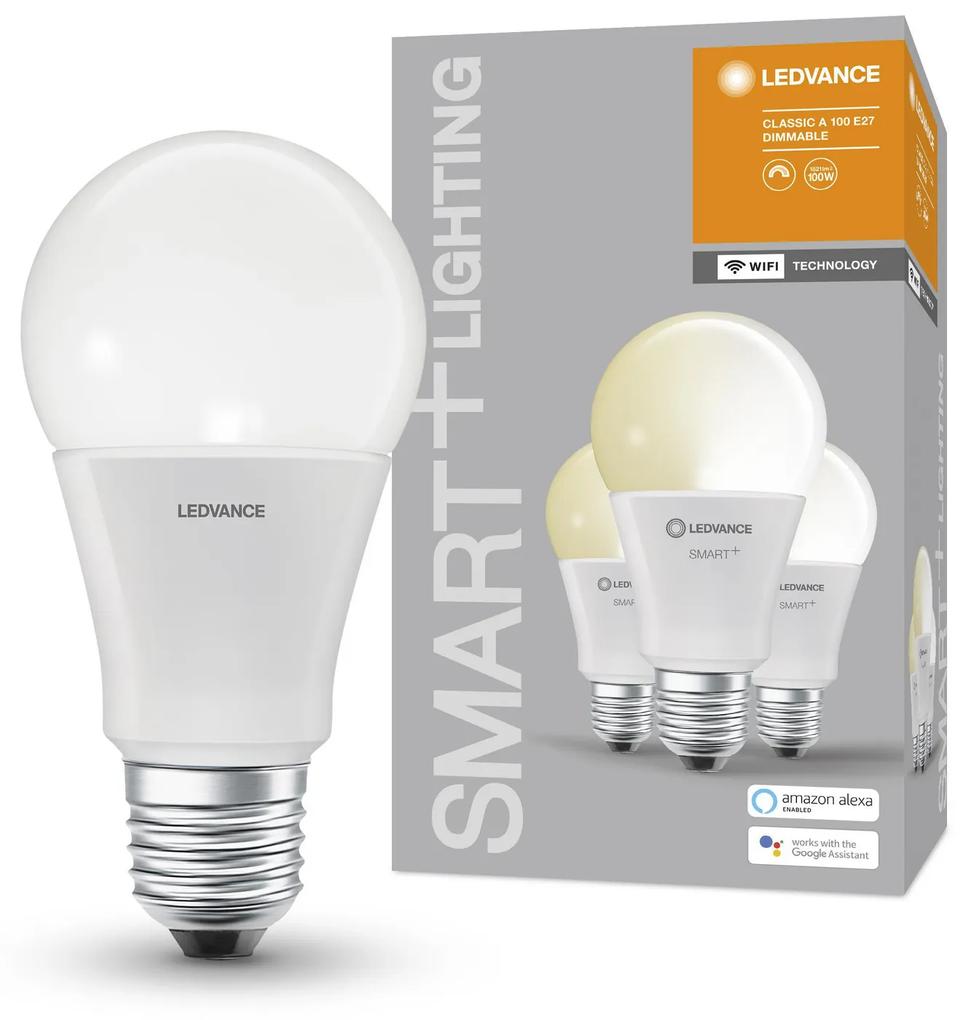 LEDVANCE Sada 3x inteligentná LED žiarovka SMART+ WIFI, E27, A100, 14W, 1521lm, 2700K, teplá biela
