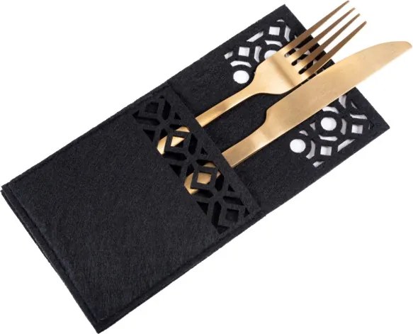 Vianočný obal na príbory KF357-4B čierny