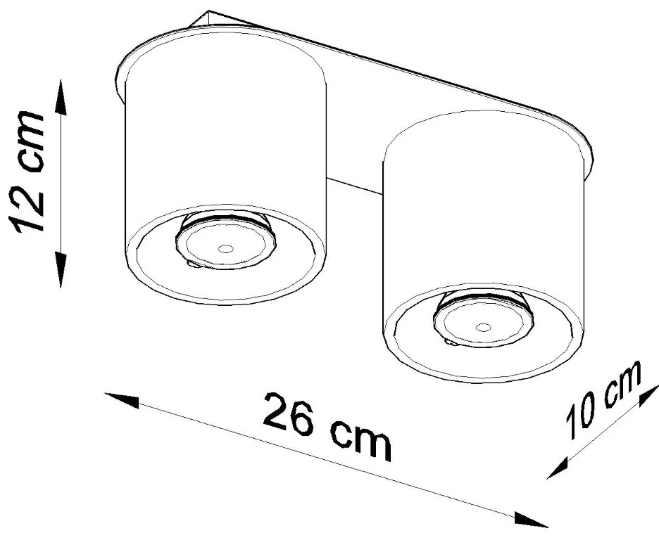 Stropné svietidlo Orbis, 2x biele kovové tienidlo