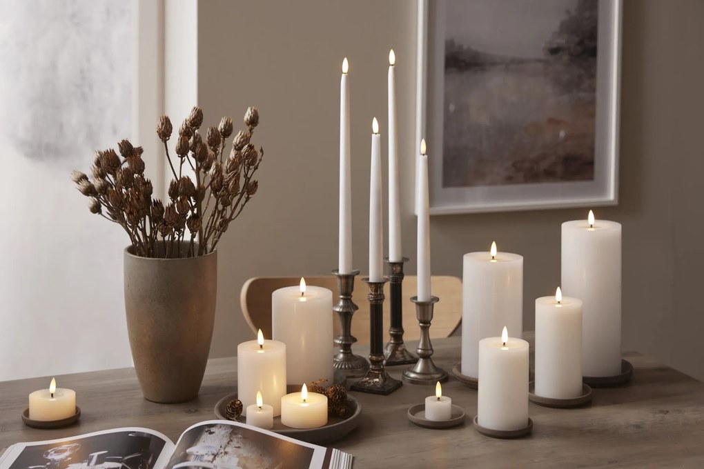 STAR TRADING LED svíčka Flamme Slim White 38 cm – set 2 ks + dálkový ovladač