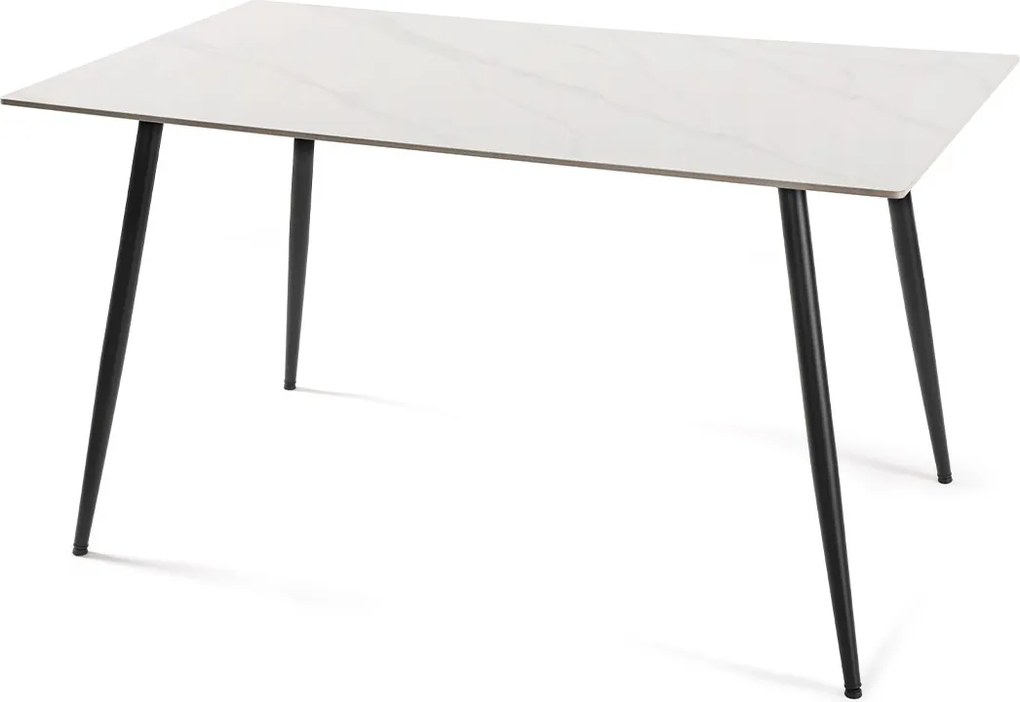 Noela Jedálenský set CERAMON 140 biely + 4x stolička BELLA čierna