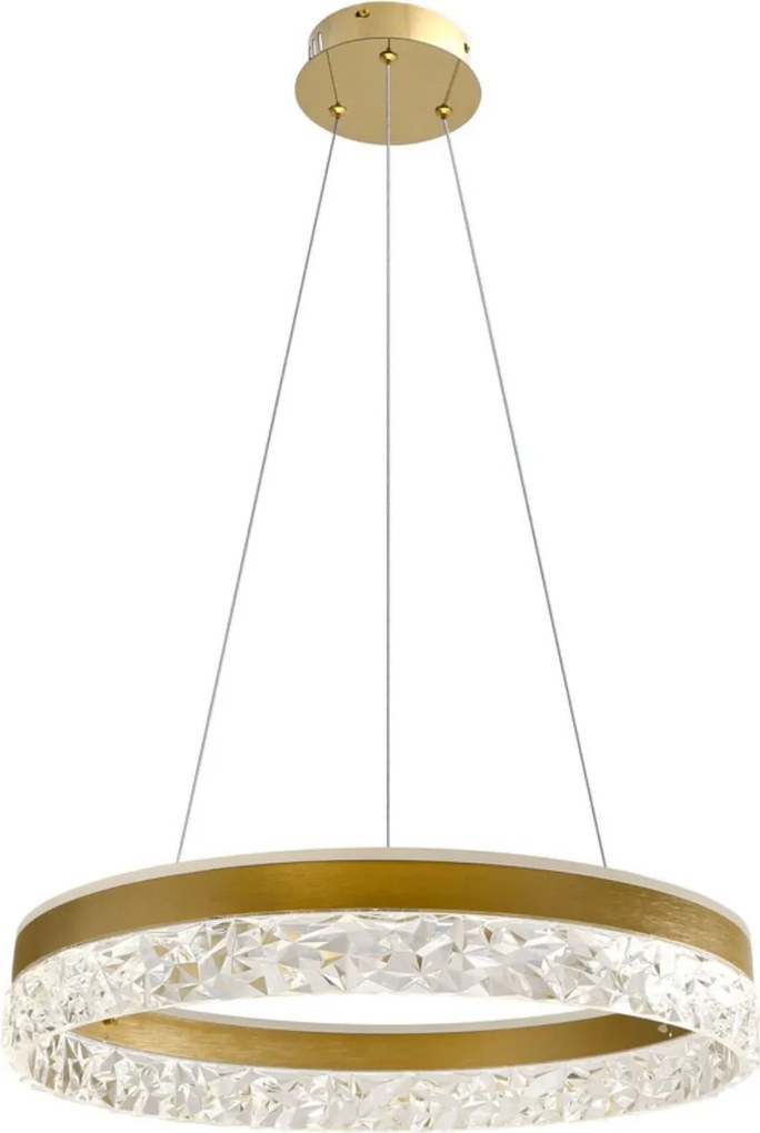 Glamour LED luster Frozi zlatý s kryštálmi