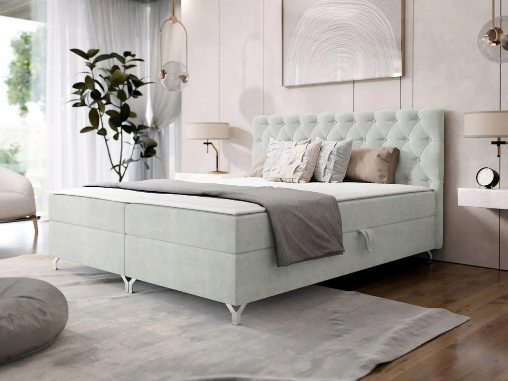 Manželská posteľ 160 cm Jenaks 2 (zelená) (rošt matrac)