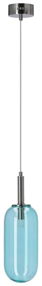 Modré LED závesné svietidlo so skleneným tienidlom ø 13 cm Fiuggi – Candellux Lighting