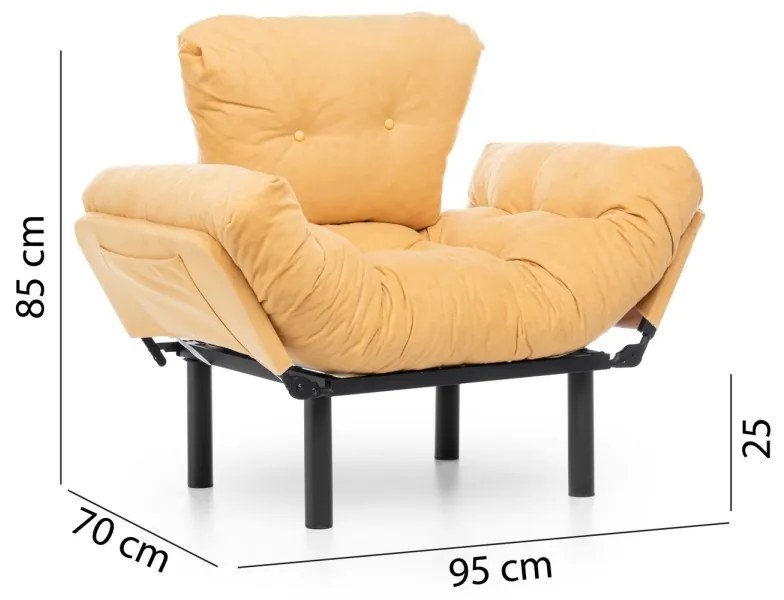 Kreslo Nitta jednomiestne horčicovo žlté