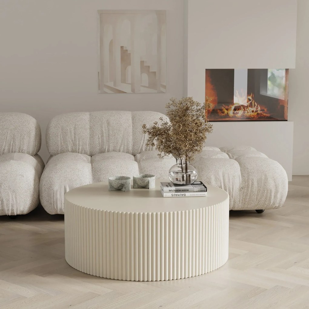 Konferenčný stolík Ermanno 90 cm sivý/béžový