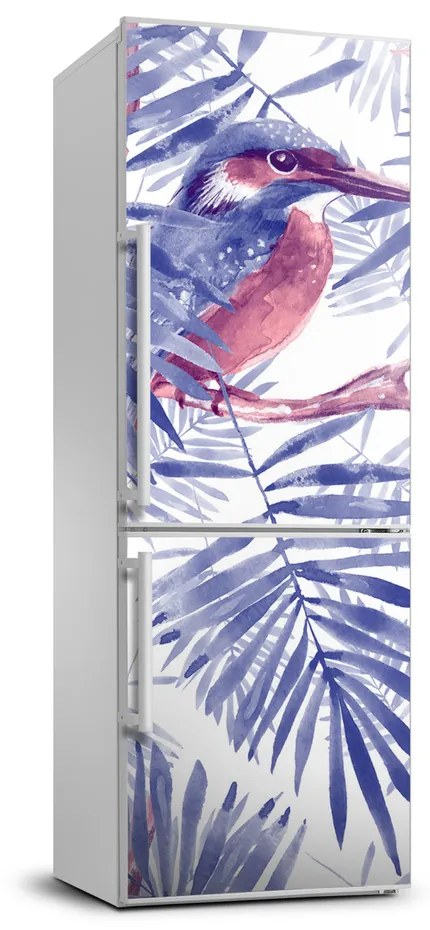 Fototapeta na chladničku Listy palmy a vták FridgeStick-70x190-f-117070840