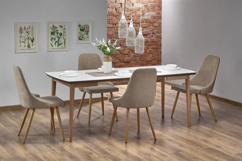 Rozkladací jedálenský stôl NARPES v dekore dub lefkas 90(190)x80x75 cm