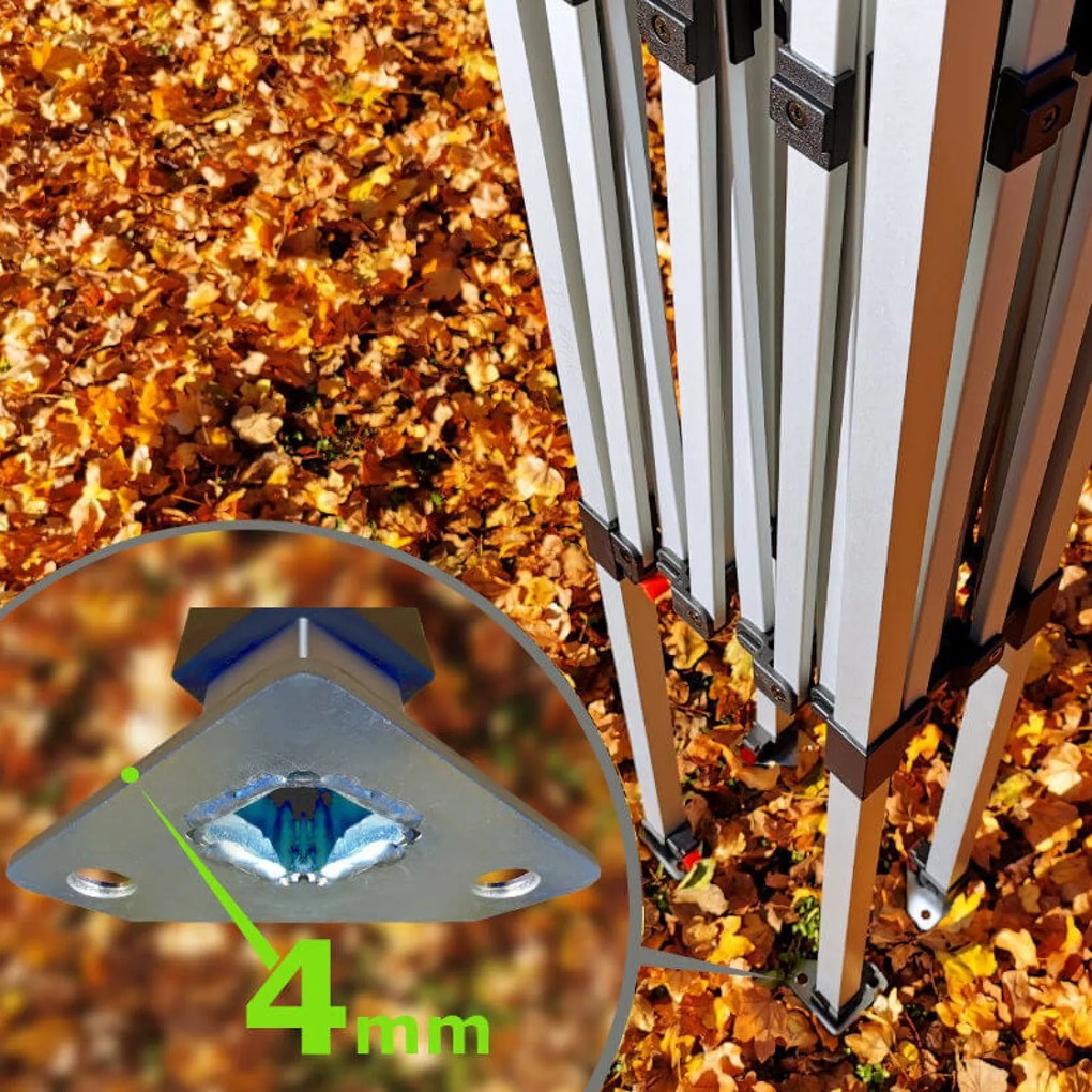 BRIMO Nožnicový stan 2×3 m hliníkový bez stien | Rýchla montáž a pevný ľahký rám - bez 3 stien - Modrá 34