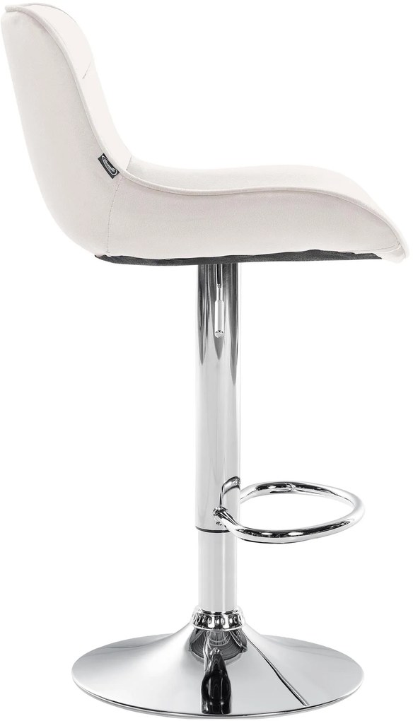 Design-Shop 2x Barová stolička Vonore - zamat, chróm rám - Krémová