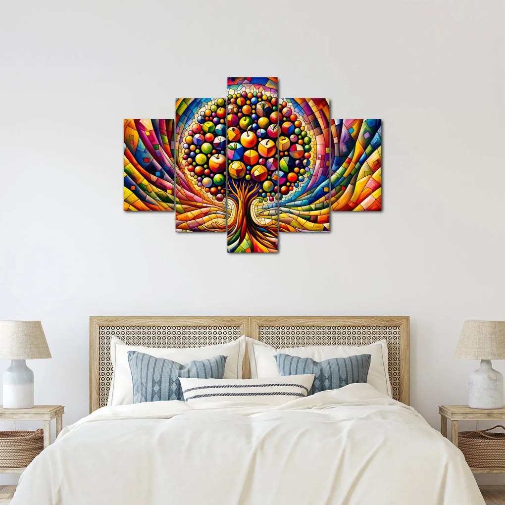 Obraz – Farebný strom s jablkami (150x105 cm)