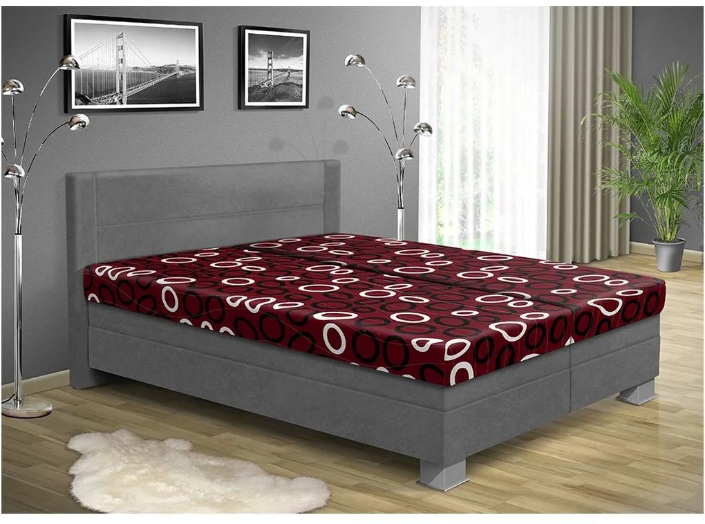 Nabytekmorava Čalúnená posteľ s úložným priestorom ALICE 200 x 170 cm farebné čalúnenie: šedá 36, čalúnenie: Mega 14 bordó