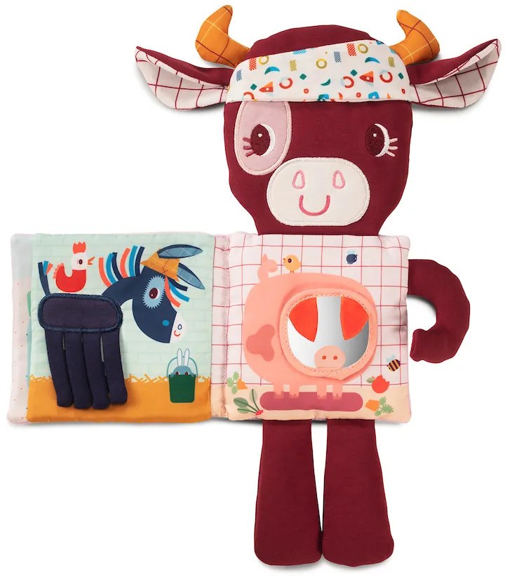 Lilliputiens - textilná knižka so svietiacim obrázkom - kravička Rosalie