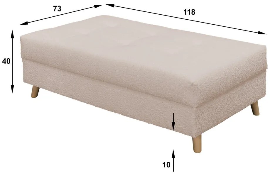 Béžový taburet z textílie buklé Ariella – Ropez