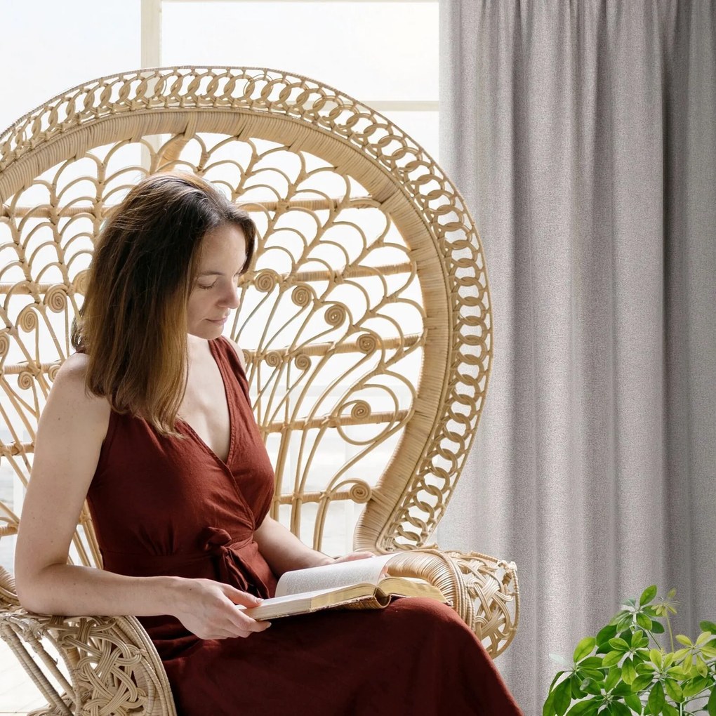 ZÁVES NA PÁSKE ERIS 140X270 CM TMAVOBÉŽOVÁ