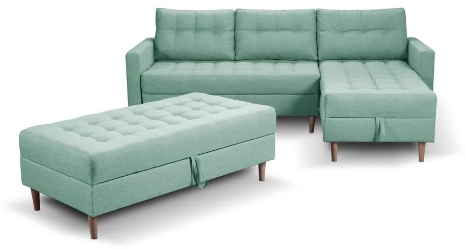 Furniture Sobczak Rohová sedacia súprava Pires s taburetom - Béžová