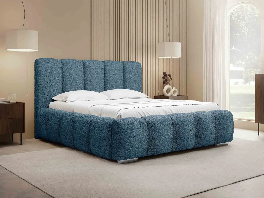 Čalúnená manželská posteľ Lisko Boucle, Rozmer postele: 140x200, Farby: Abriamo 04