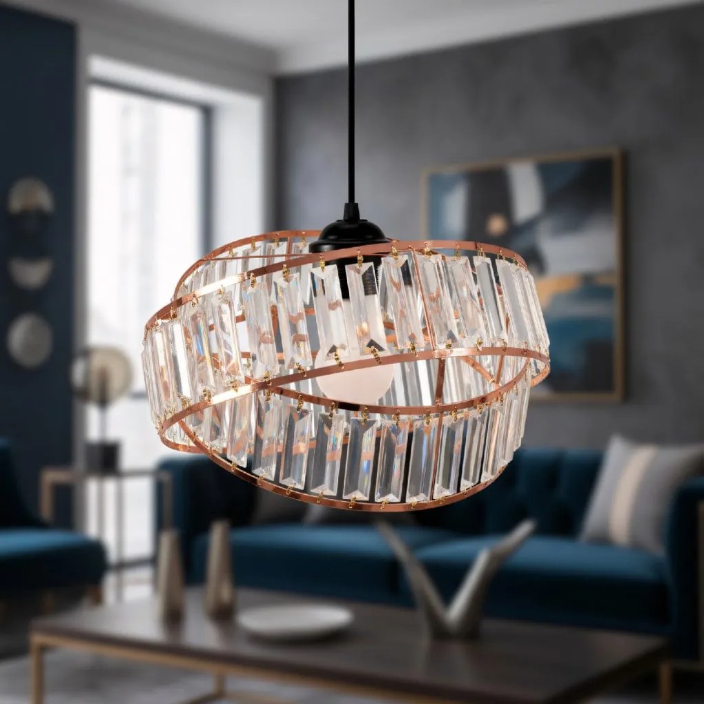 Toolight Toolight, závesné svietidlo 1xE27 APP1105-1CP, ružové zlato, OSW-06329