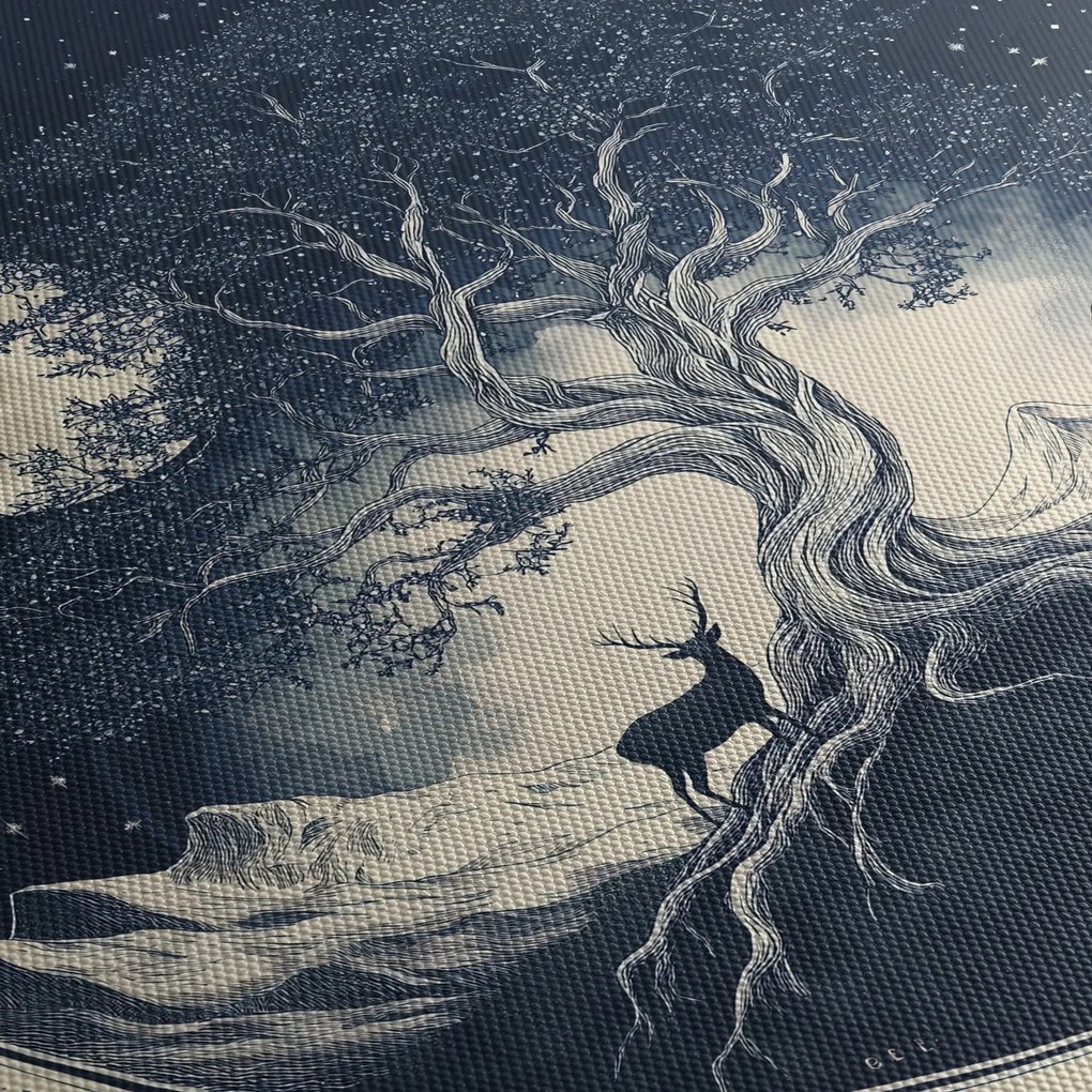 Obraz – Magický strom s jeleňom I. (120x50 cm)