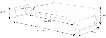 Doppler TISO + MELIA lehátko LIKA-TEX® - záhradná hliníková súprava 2+1