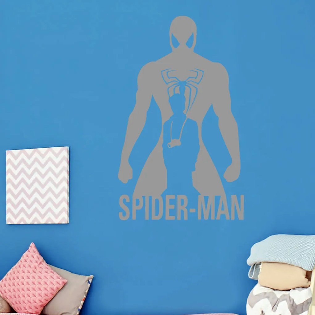 Veselá Stena Samolepka Spiderman silueta Farba: oranžová, Veľkosť: 100 x 61 cm