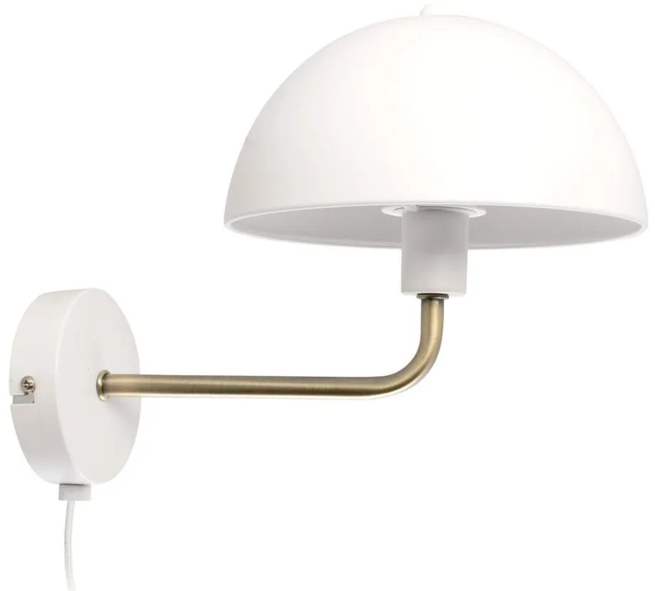 Nástenná lampa v bielo-zlatej farbe Leitmotiv Bonnet, výška 25 cm