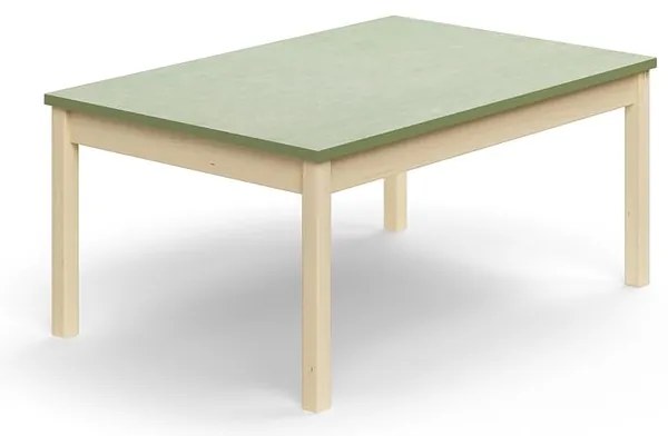 Stôl DECIBEL, 1200x800x530 mm, akustické linoleum, breza/zelenošedá