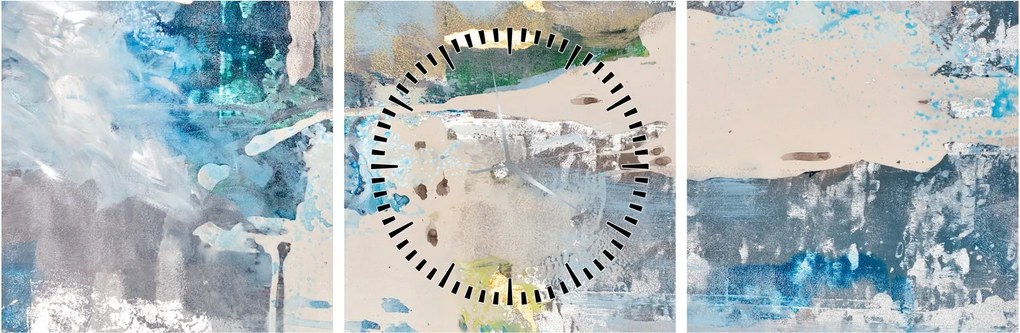 Obraz - Abstrakcia (s hodinami) (90x30 cm)