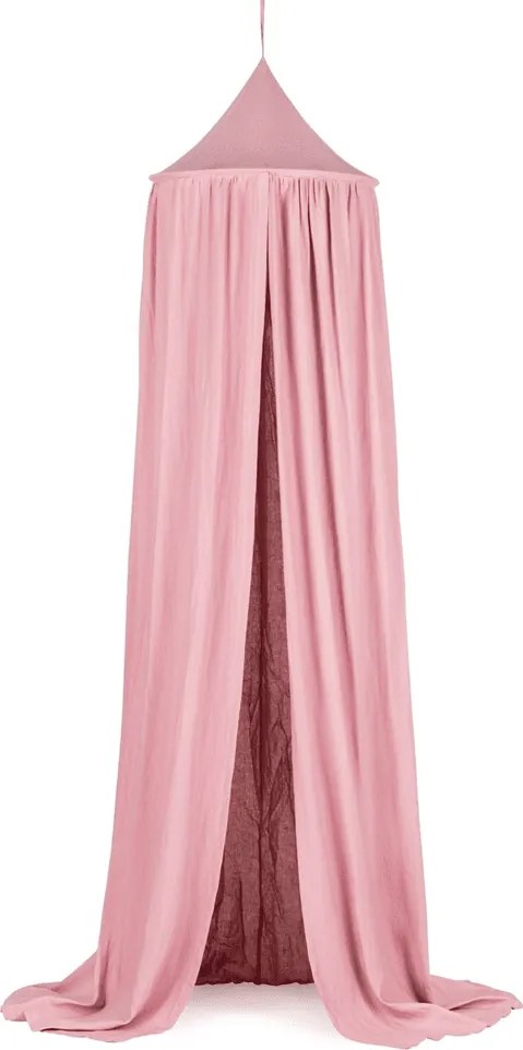 Ľanový baldachýn sýto ružová