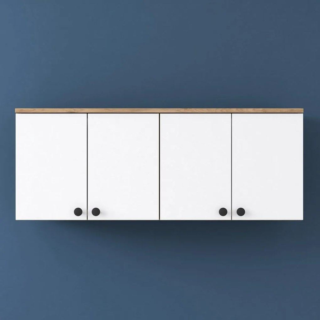 Nástenná skrinka Bany Walnut and White