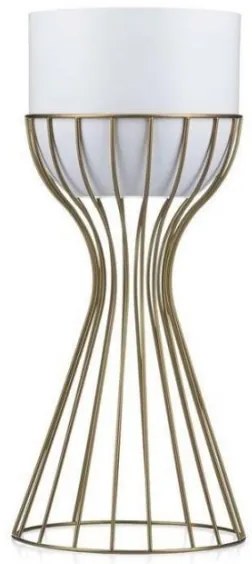 Kovový kvetináč LOFT 46x20 cm zlatá/biela