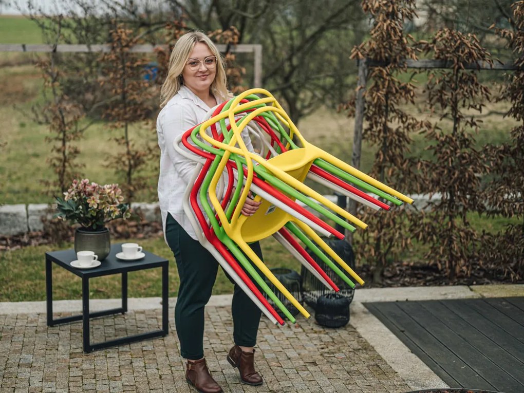 AKCIA Žltá plastová stolička KATO II. akosť