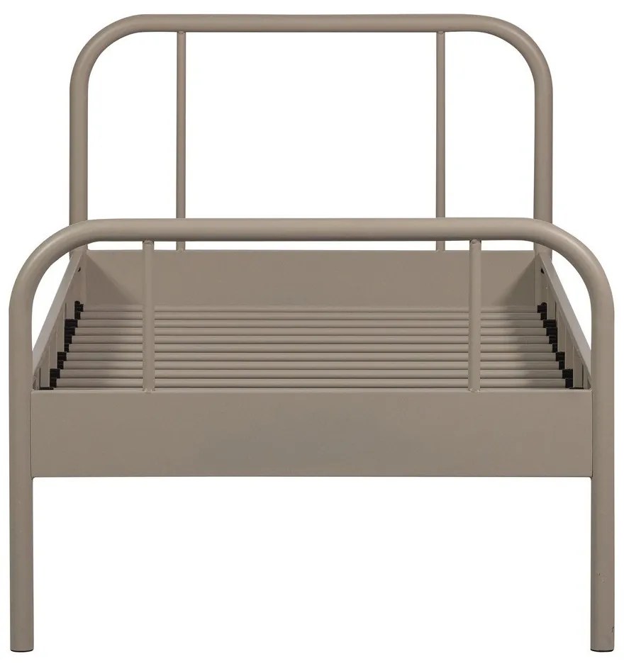 Béžová kovová jednolôžková posteľ s roštom 90x200 cm Mata – WOOOD