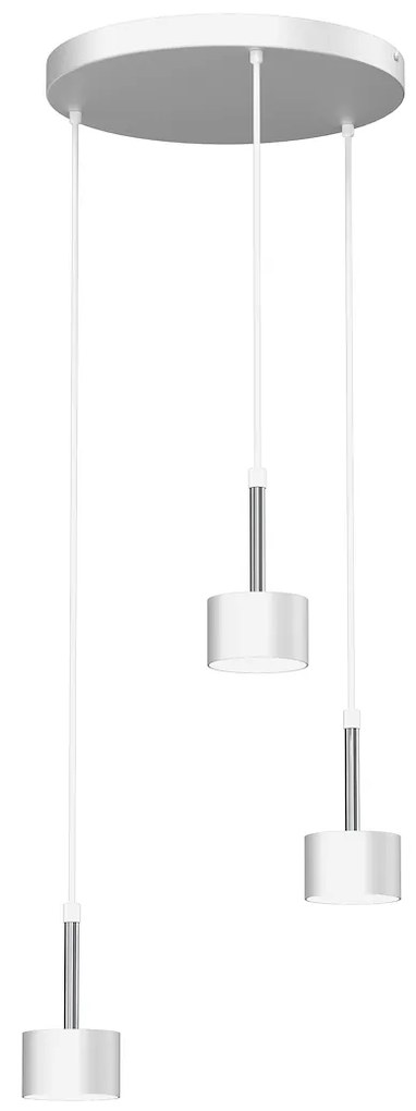 Závesné svietidlo Arena, 3x strieborné kovové tienidlo, w/ch, o
