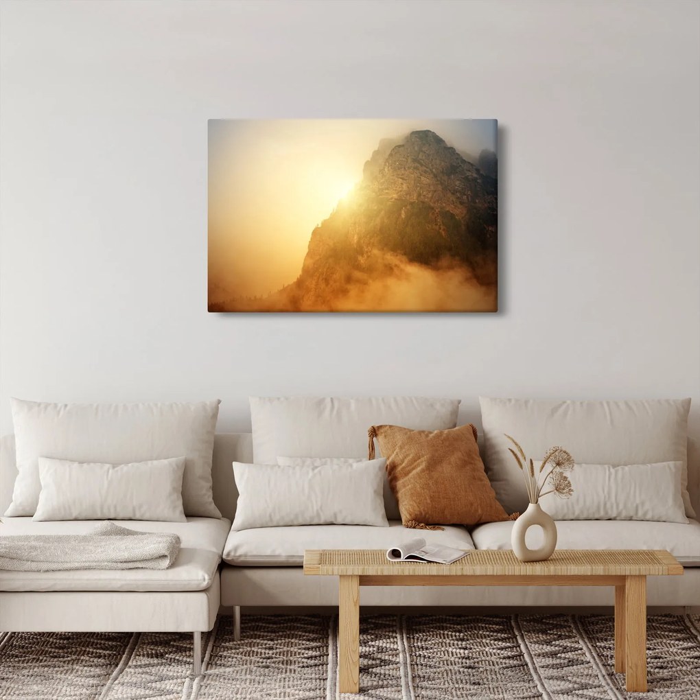 Obraz hory v hmle (90x60 cm)