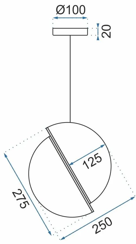 Toolight Toolight, závesná stropná lampa akrylová guľa 1xE27 APP481-1CP, biela-zlatá, OSW-00598