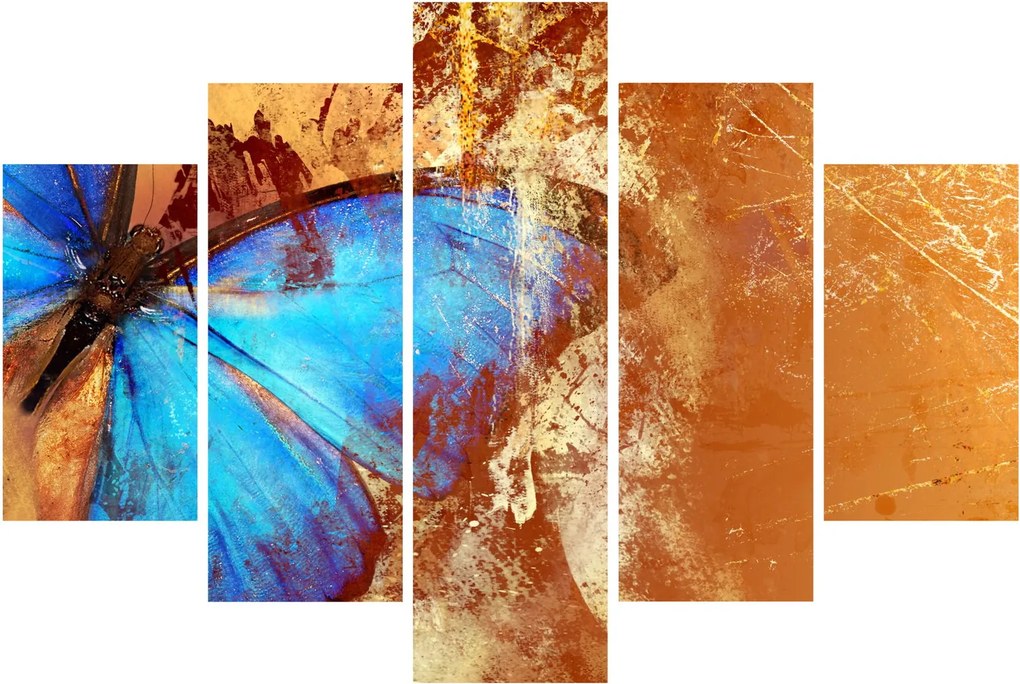 Obraz - Modrý motýľ (150x105 cm)