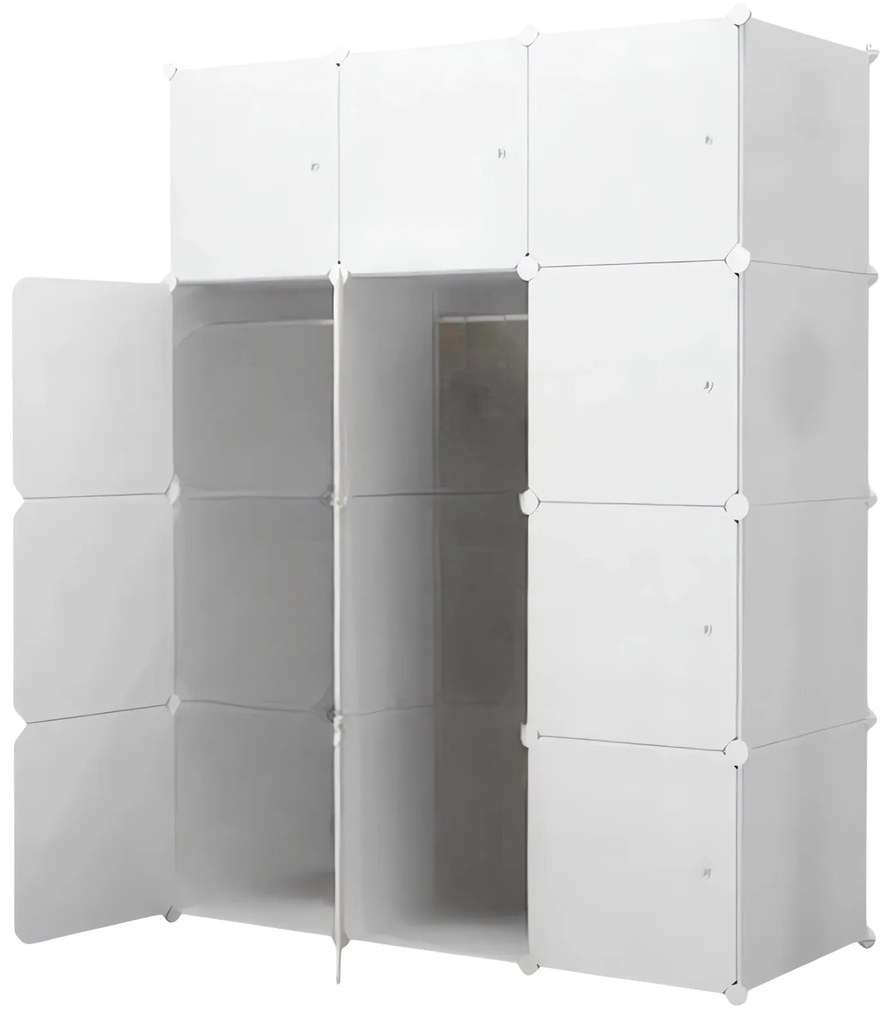 Hogler 3414 Variabilný policový systém 12 modulov, 145 x 110 x 47 cm, biely