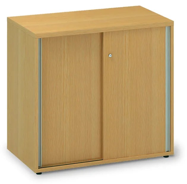 Nízka skriňa ProOffice, posuvné dvere 80 x 45 x 73,5 cm, buk