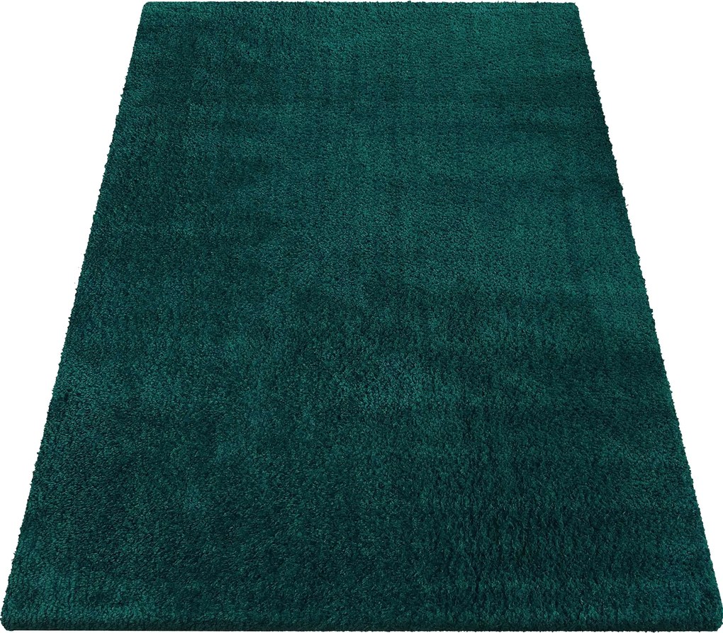 Shaggy koberec Camel v tmavozelennej farbe – protišmykový Rozmer: 60x100 cm