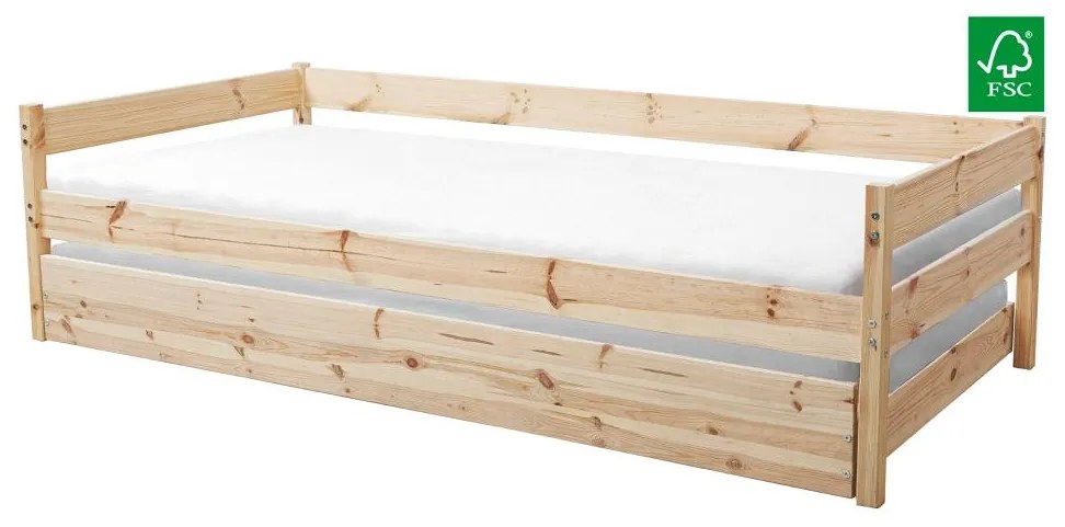 Jednolôžková posteľ 90 cm Braceaba (smrek masív) (s roštom). Vlastná spoľahlivá doprava až k Vám domov. 1116248