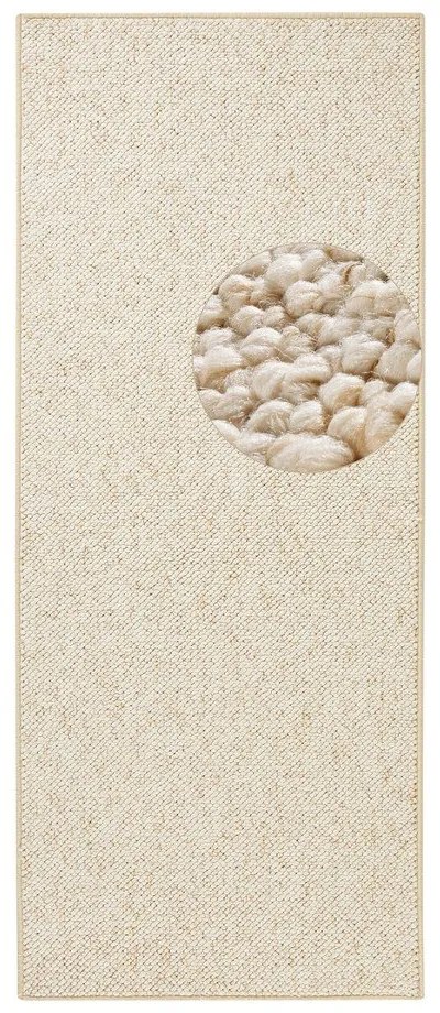 Krémový behúň 80x300 cm Wolly – BT Carpet