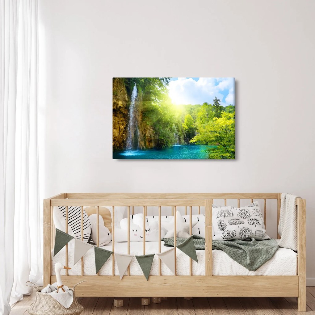 Obraz - vodopády v pralese (90x60 cm)