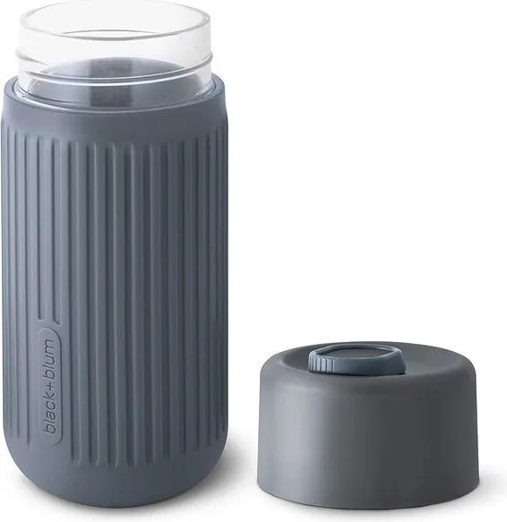 Tmavosivý sklenený cestovný hrnček 340 ml – Black + Blum
